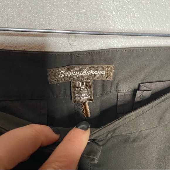 Tommy Bahama Olive Green Wide Leg Chino Khaki Trousers Size 10 - Picture 7 of 8